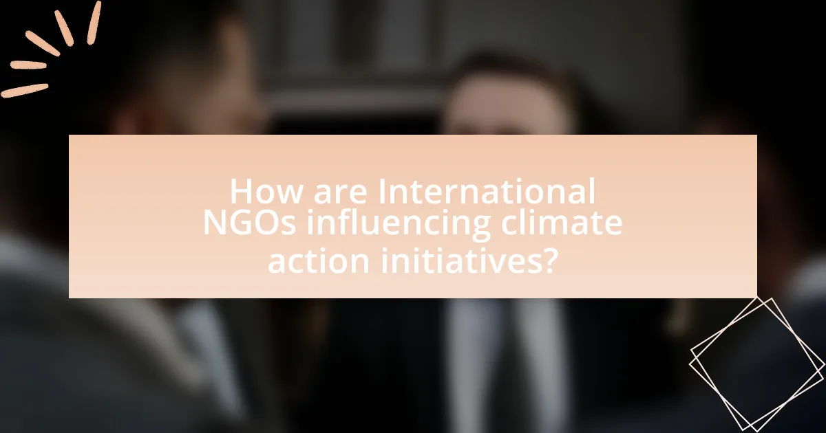 How are International NGOs influencing climate action initiatives?