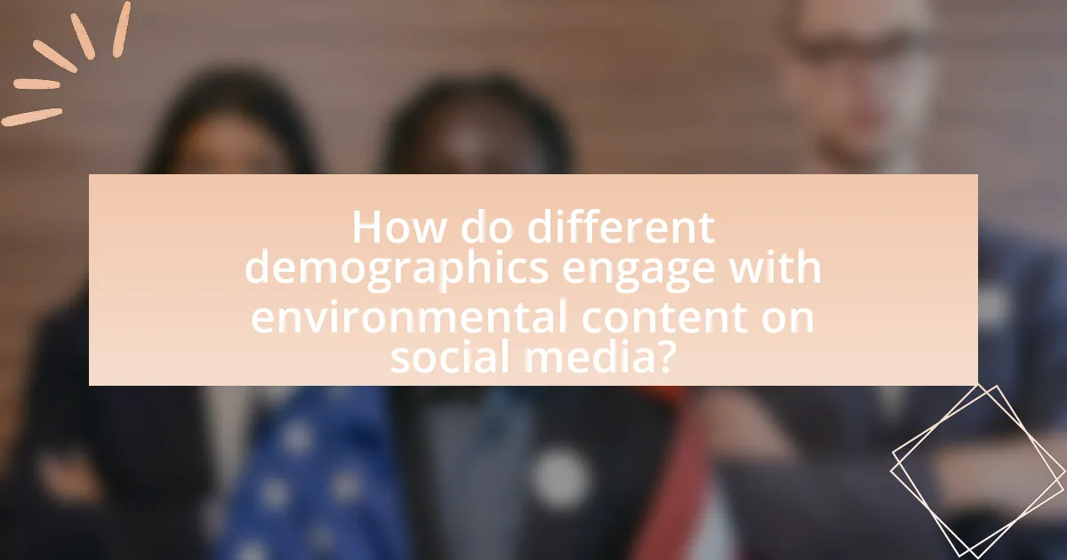 How do different demographics engage with environmental content on social media?