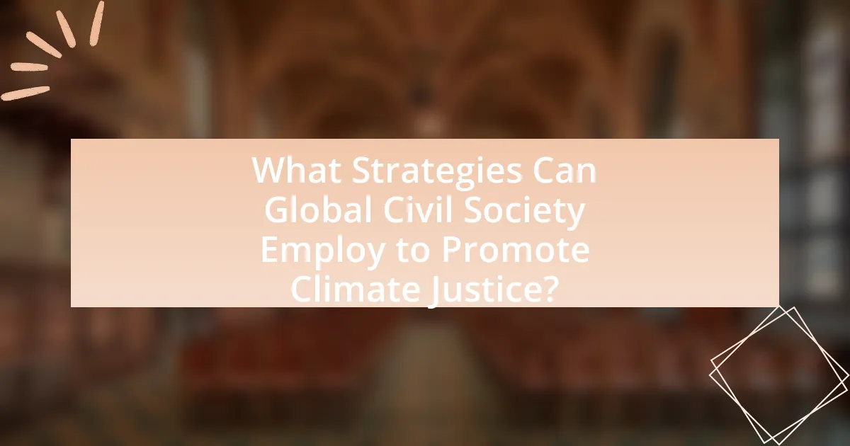 What Strategies Can Global Civil Society Employ to Promote Climate Justice?
