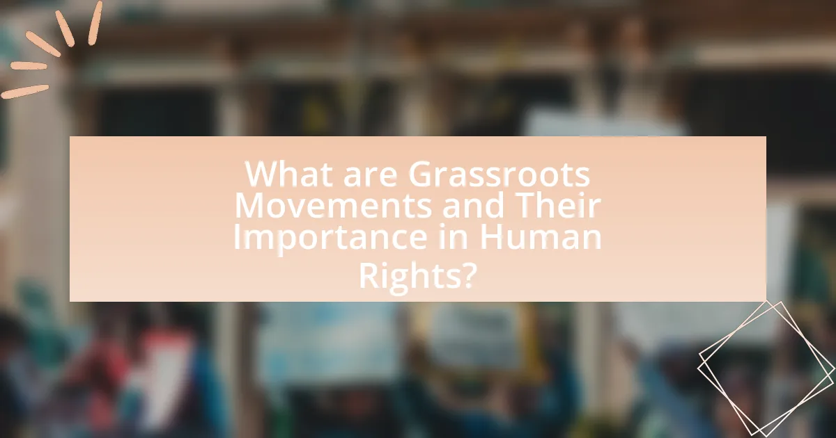 What are Grassroots Movements and Their Importance in Human Rights?