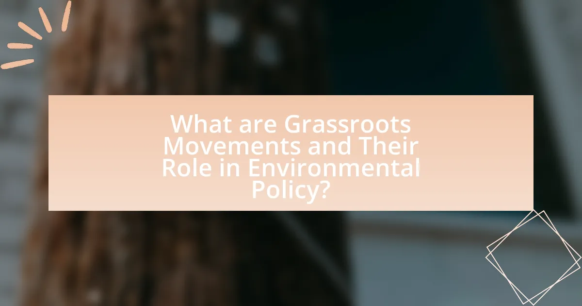 What are Grassroots Movements and Their Role in Environmental Policy?