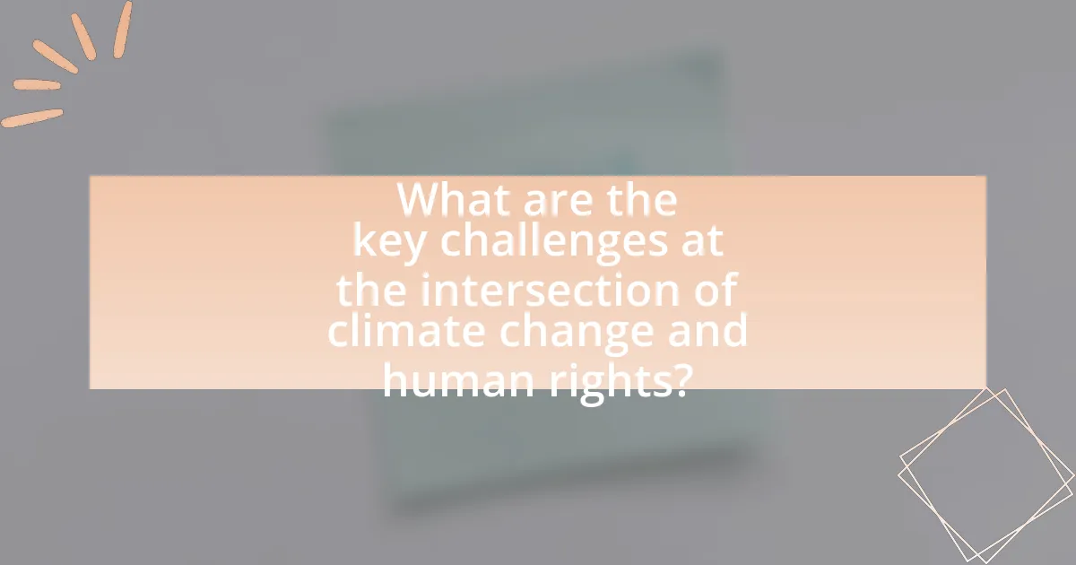 What are the key challenges at the intersection of climate change and human rights?