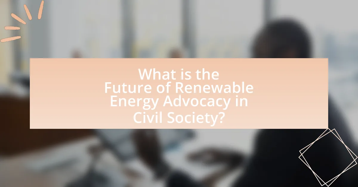 What is the Future of Renewable Energy Advocacy in Civil Society?