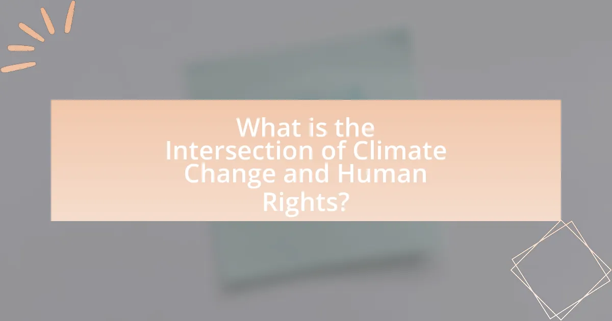 What is the Intersection of Climate Change and Human Rights?